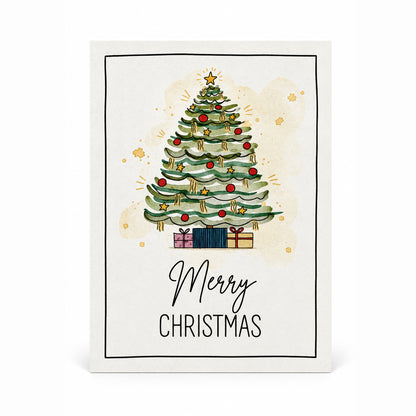 Unikat-Grusskarte aus Apfelpapier – Merry Christmas