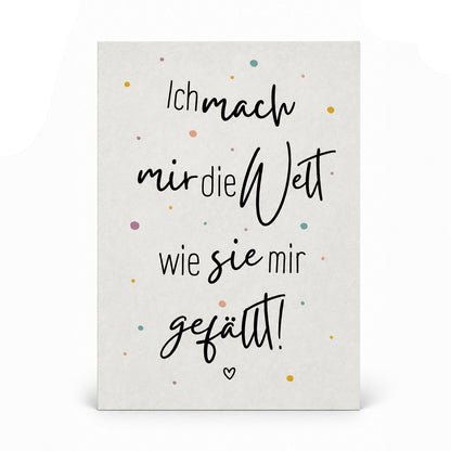 Unikat-Grusskarte aus Apfelpapier – Ich mach mir die Welt