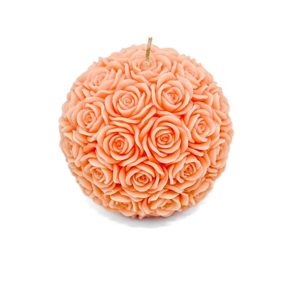 Rosenkugel Kerze Gross Apricot
