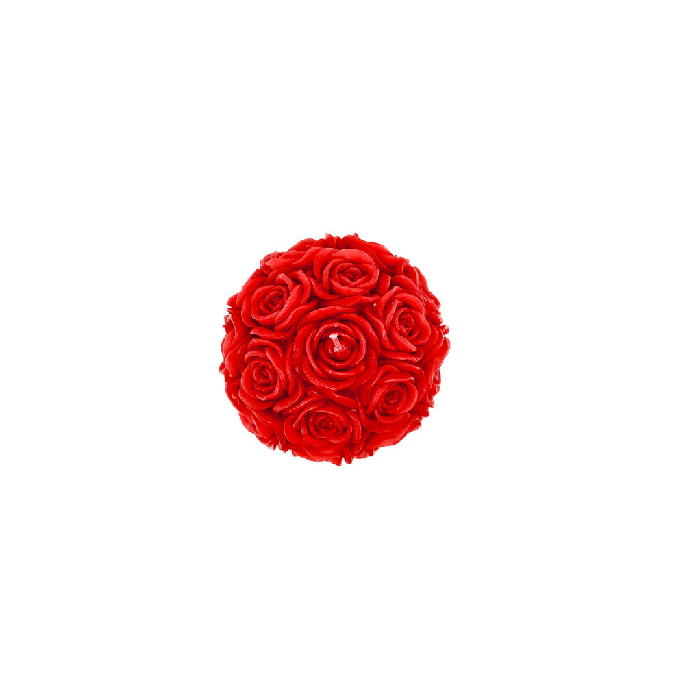 Rosenkugel Kerze Klein Rot