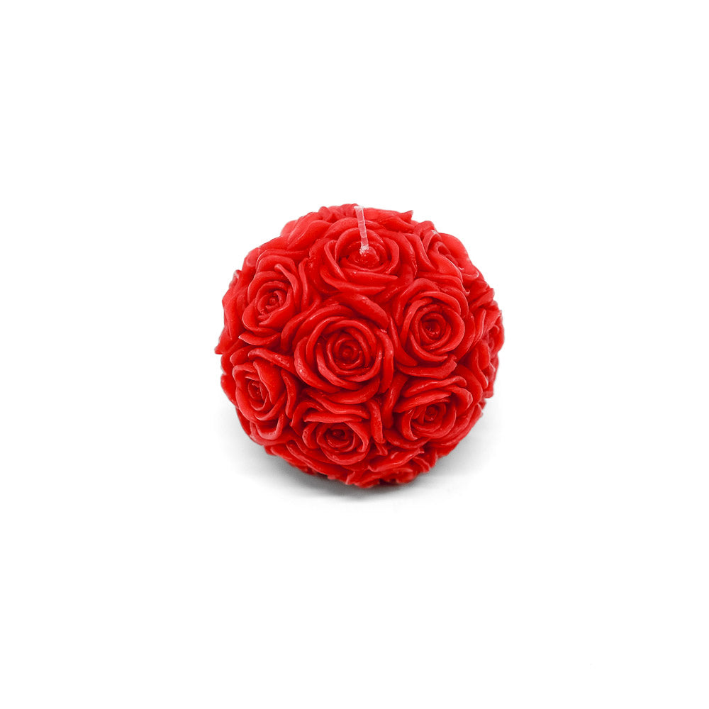 Rosenkugel Kerze Klein Rot