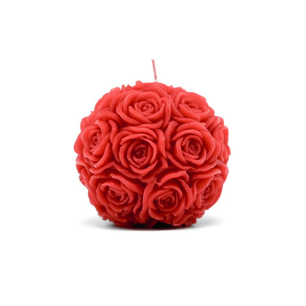 Rosenkugel Kerze Klein Rot