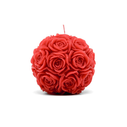 Rosenkugel Kerze Klein Rot