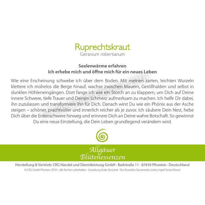 Blütenessenz Spray<br> Ruprechtskraut Seelenwärme
