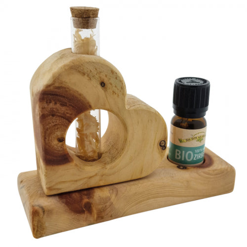BIO Zirbenöl 10 ml mit Zirbenherz Liegend