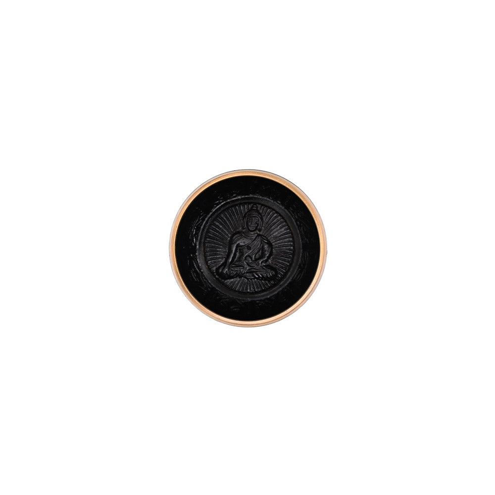 Klangschale mit Chakra-Gravur Ø 8,5 cm – schwarz