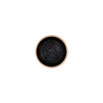 Klangschale mit Chakra-Gravur Ø 8,5 cm – schwarz