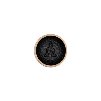 Klangschale mit Chakra-Gravur Ø 8.5 cm – schwarz