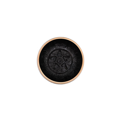 Klangschale mit Chakra-Gravur Ø 10 cm – schwarz