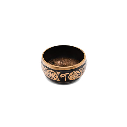 Klangschale mit Gravur Ø 10 cm – schwarz gold