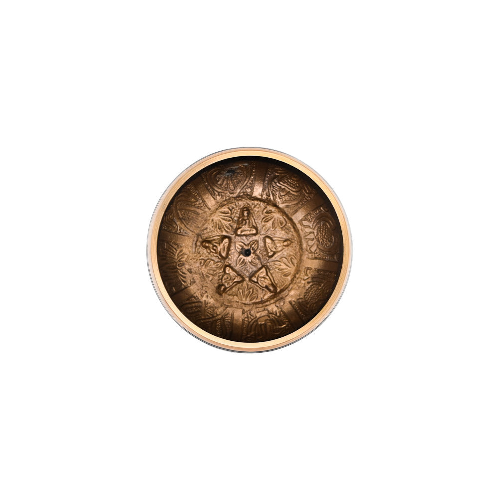 Klangschale mit Gravur Ø 10 cm – schwarz gold