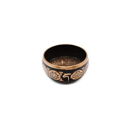 Klangschale mit Gravur Ø 10 cm – schwarz gold