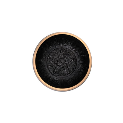 Klangschale mit Chakra-Gravur Ø 15 cm – schwarz
