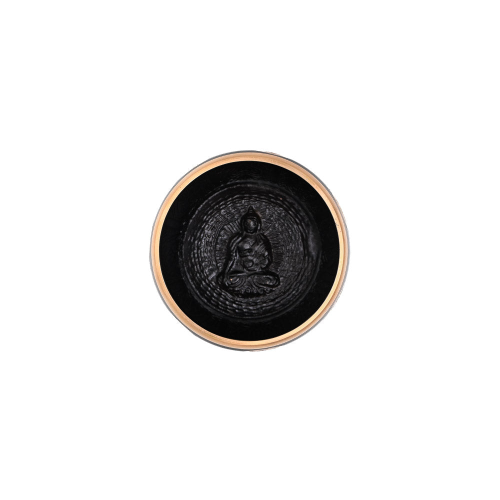 Klangschale mit Chakra-Gravur Ø 11 cm – schwarz