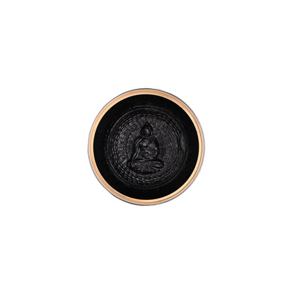 Klangschale mit Chakra-Gravur Ø 11 cm – schwarz