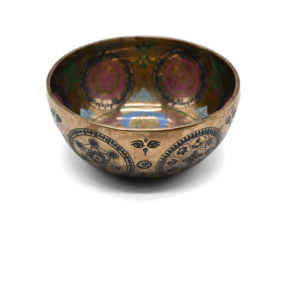 Campana tibetana incisione colorata – 21 cm