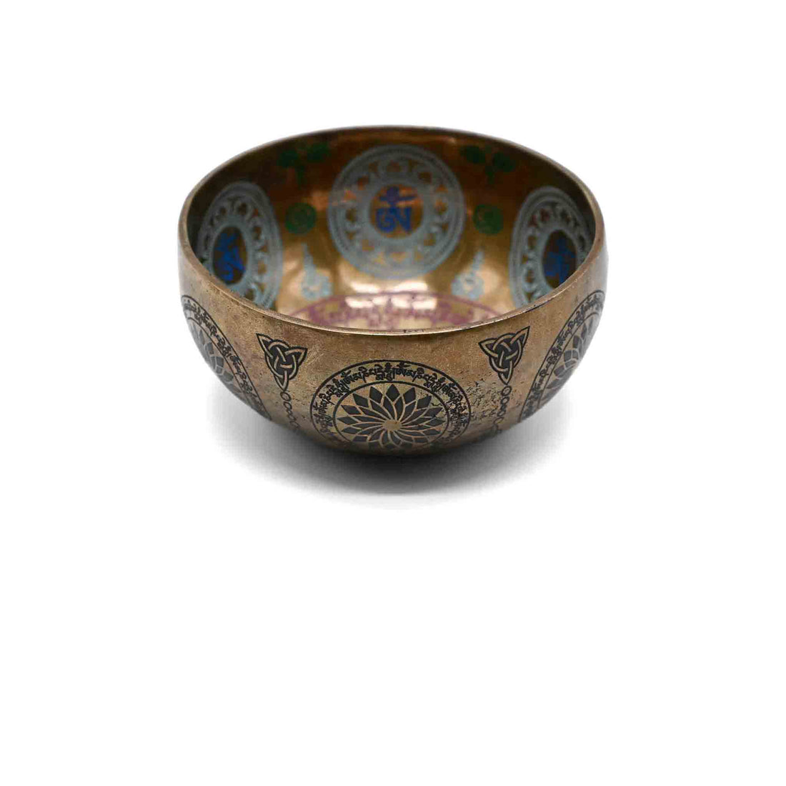 Bol chantant gravure colorée avec Bouddha – 13,5 cm