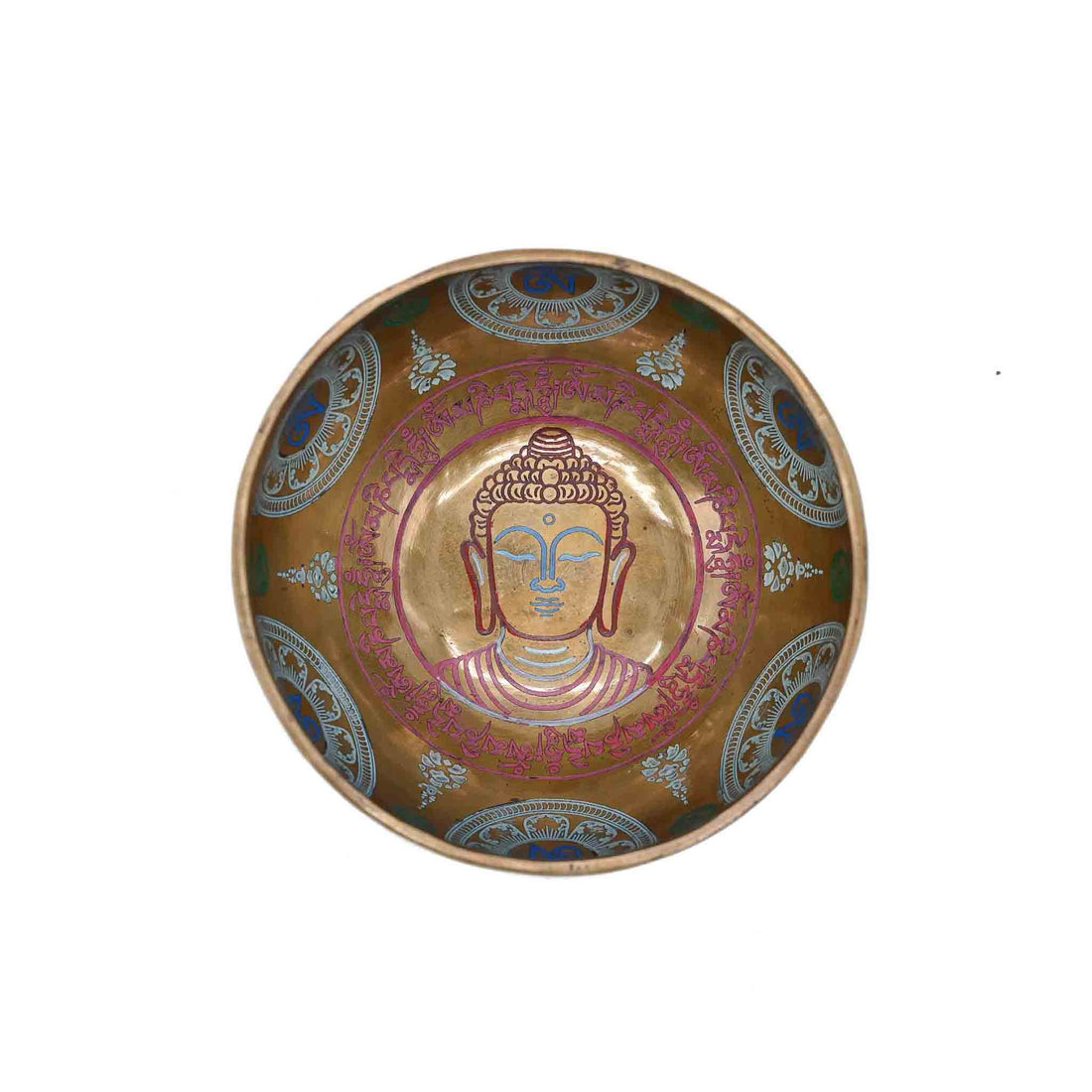 Bol chantant gravure colorée avec Bouddha – 13,5 cm