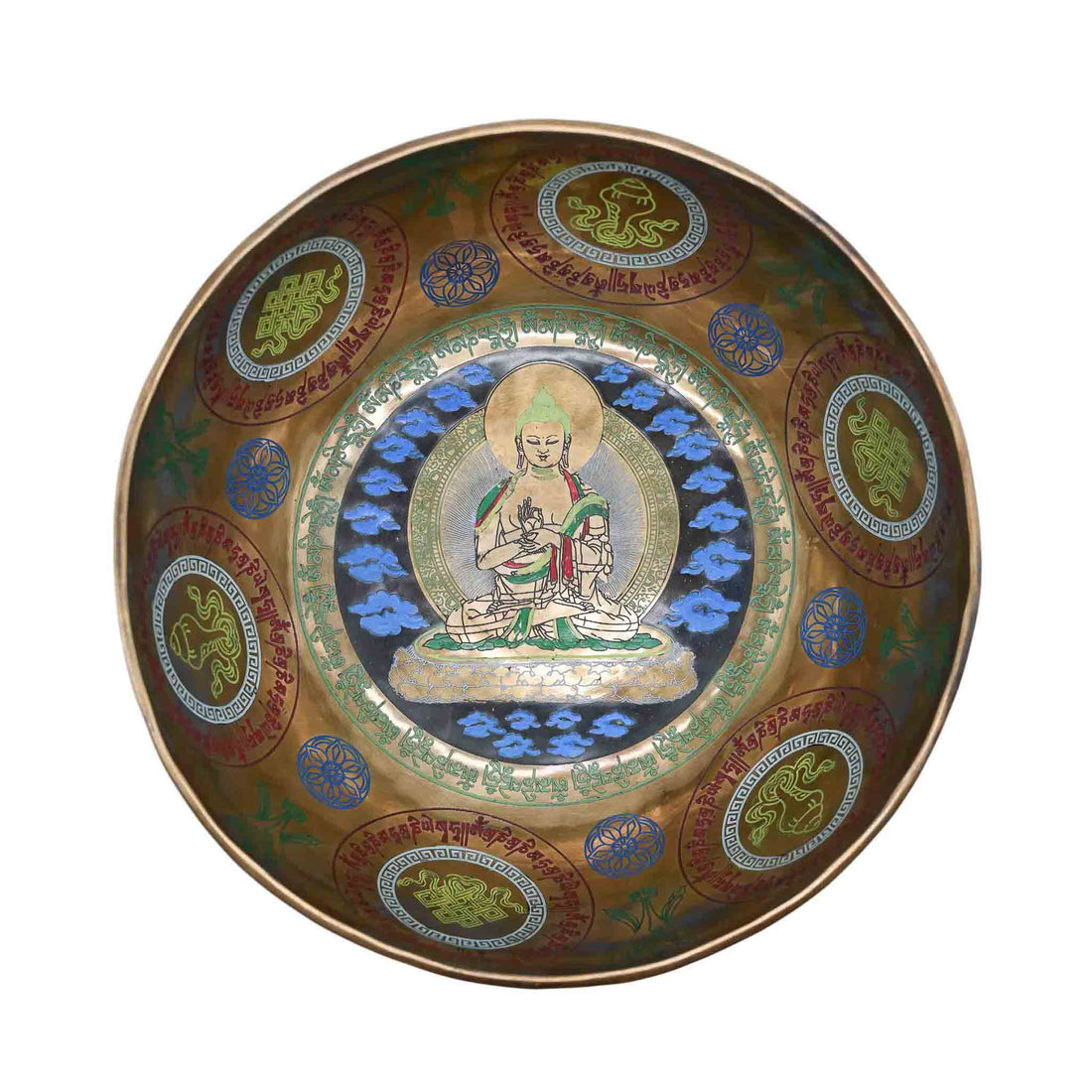 Bol chantant gravure colorée avec Bouddha – 28 cm