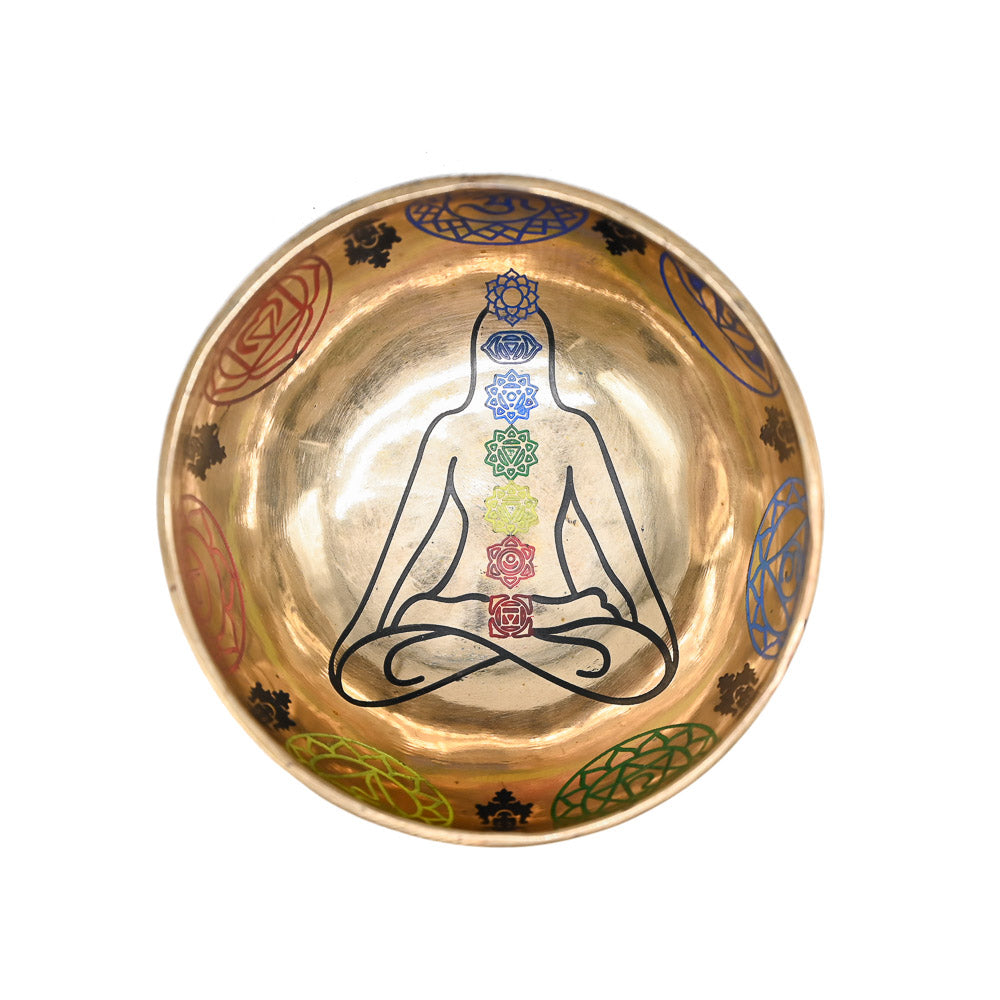 Campana tibetana incisa a colori – 15 cm