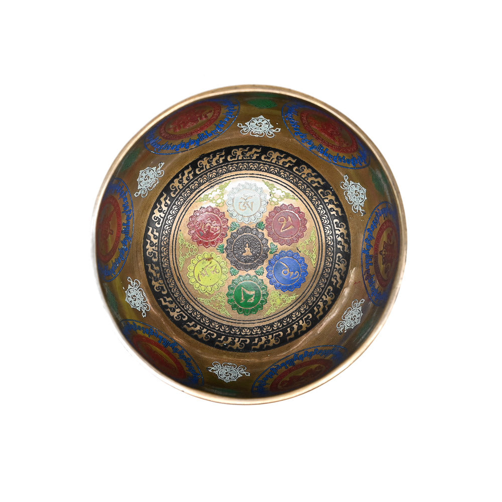 Campana tibetana incisa a colori – 12,5 cm