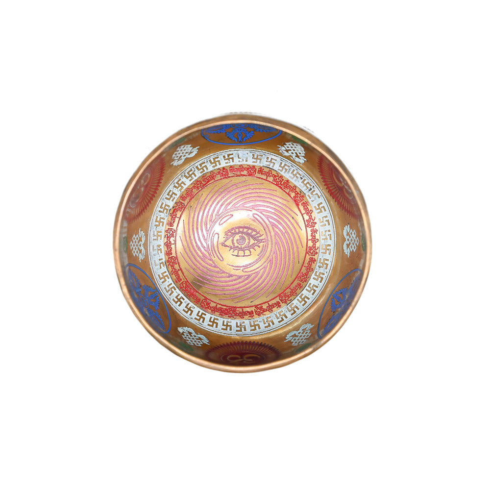 Campana tibetana incisa a colori – 10,5 cm