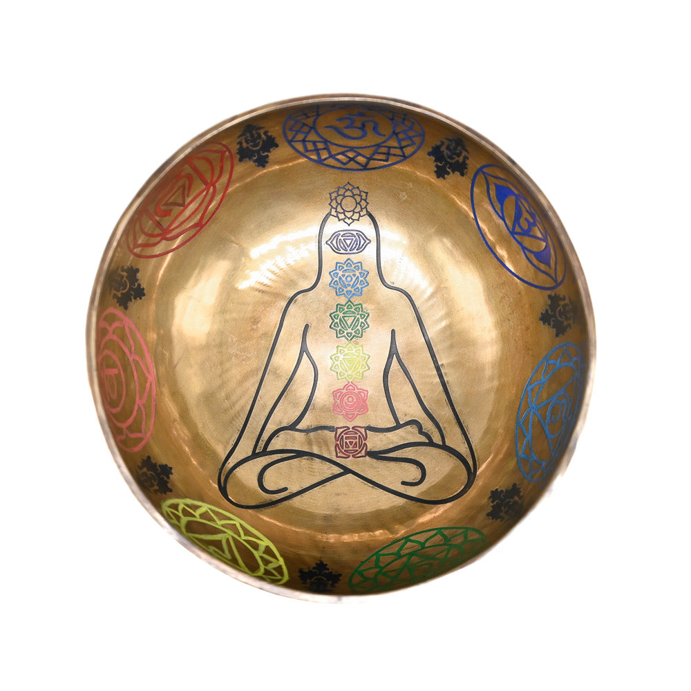 Campana tibetana incisa a colori – 22 cm