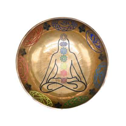 Campana tibetana incisa a colori – 22 cm