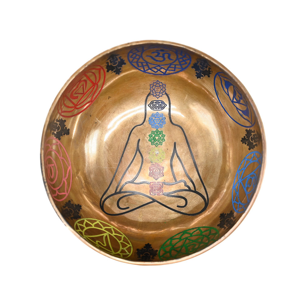 Campana tibetana incisa a colori – 20 cm