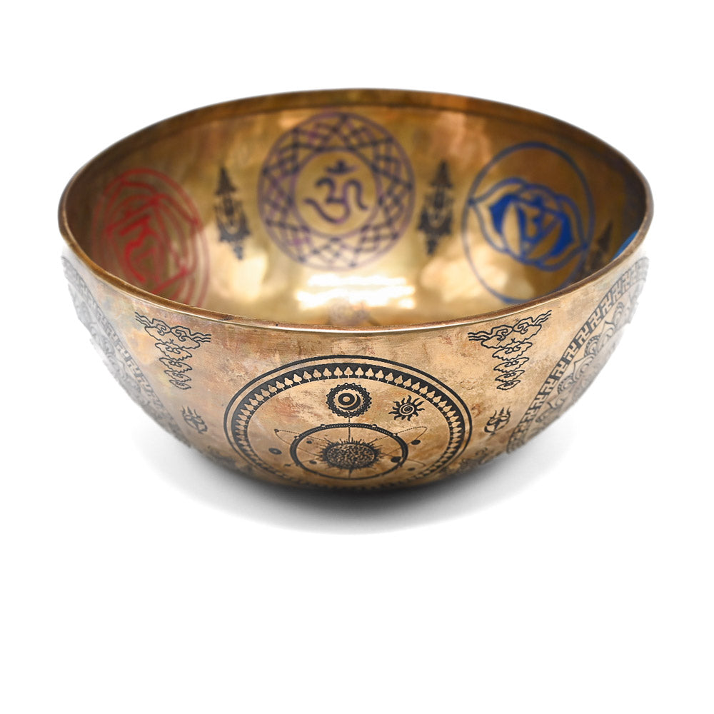 Campana tibetana incisa a colori – 27,5 cm