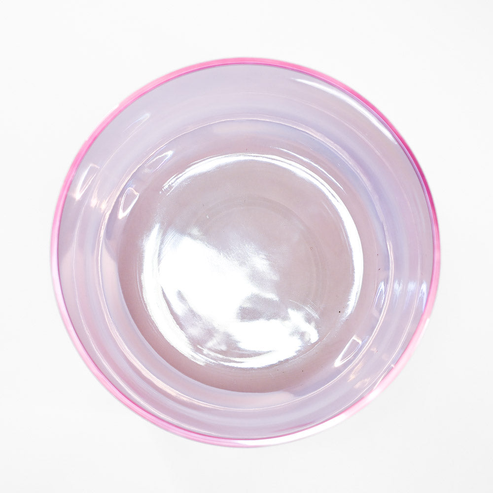 Bol chantant en cristal vert-rose clair