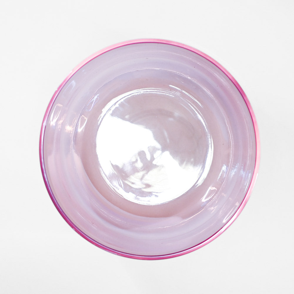 Bol chantant en cristal vert-rose clair