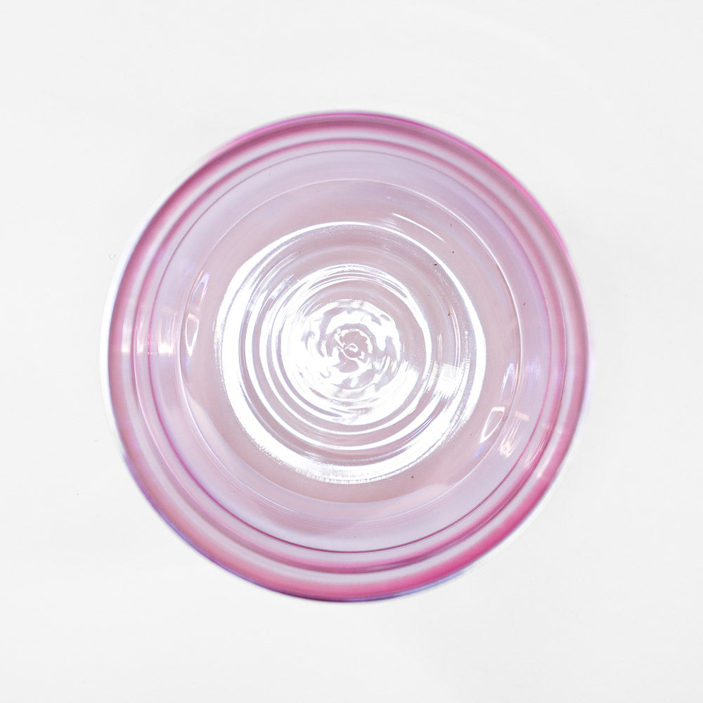 Bol chantant en cristal vert-rose clair