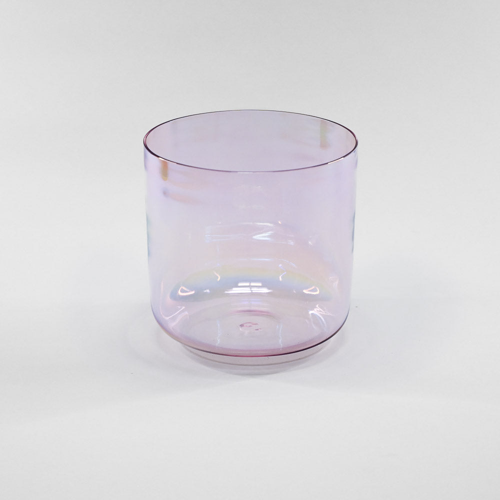 Bol chantant en cristal vert-rose clair