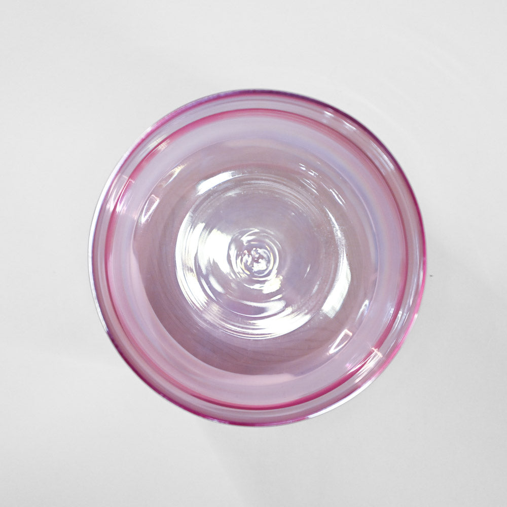 Bol chantant en cristal vert-rose clair