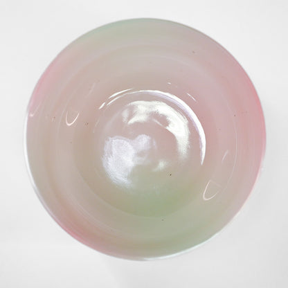 Bol chantant en cristal vert-rose clair