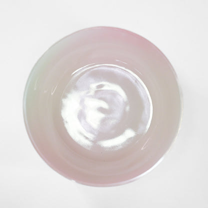 Bol chantant en cristal vert-rose clair
