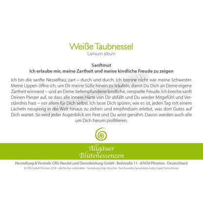 Blütenessenz Spray<br> Weisse Taubnessel Sanftmut