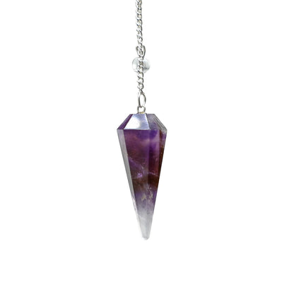 Sechskantpendel aus Amethyst mit Kette