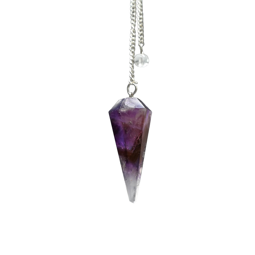Sechskantpendel aus Amethyst mit Kette