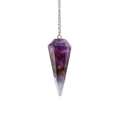 Sechskantpendel aus Amethyst mit Kette