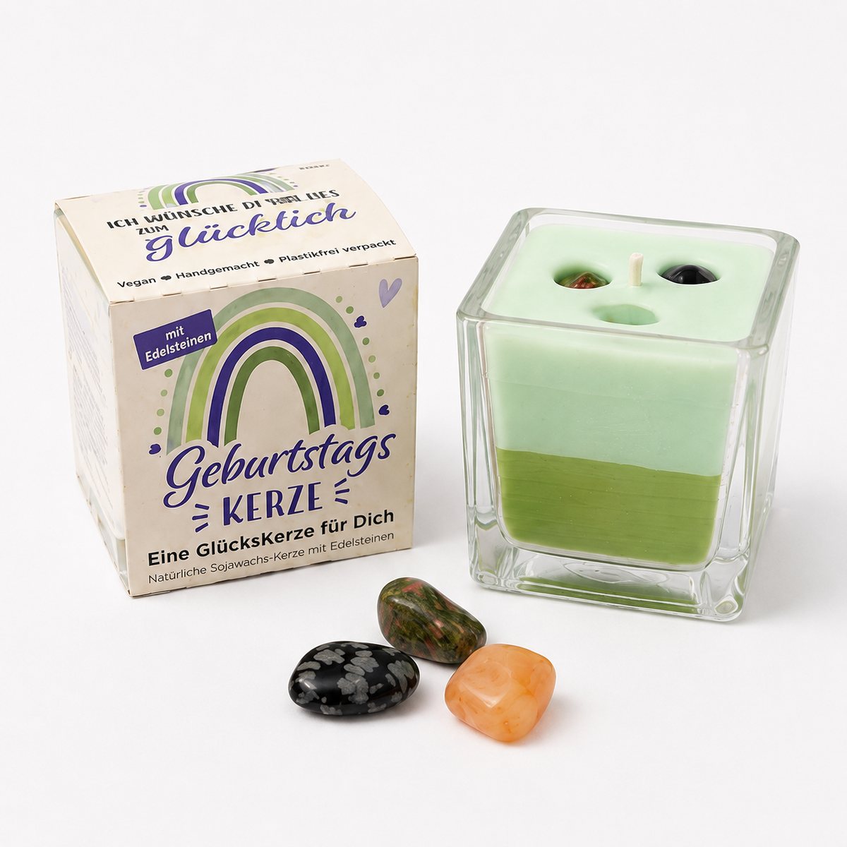 Candela portafortuna con pietre preziose