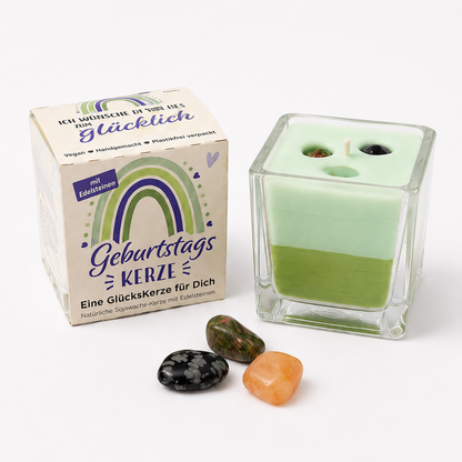 Candela portafortuna con pietre preziose