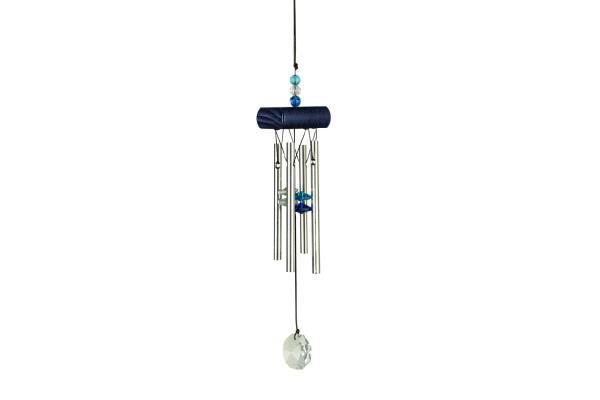 Carillon en cristal bleu