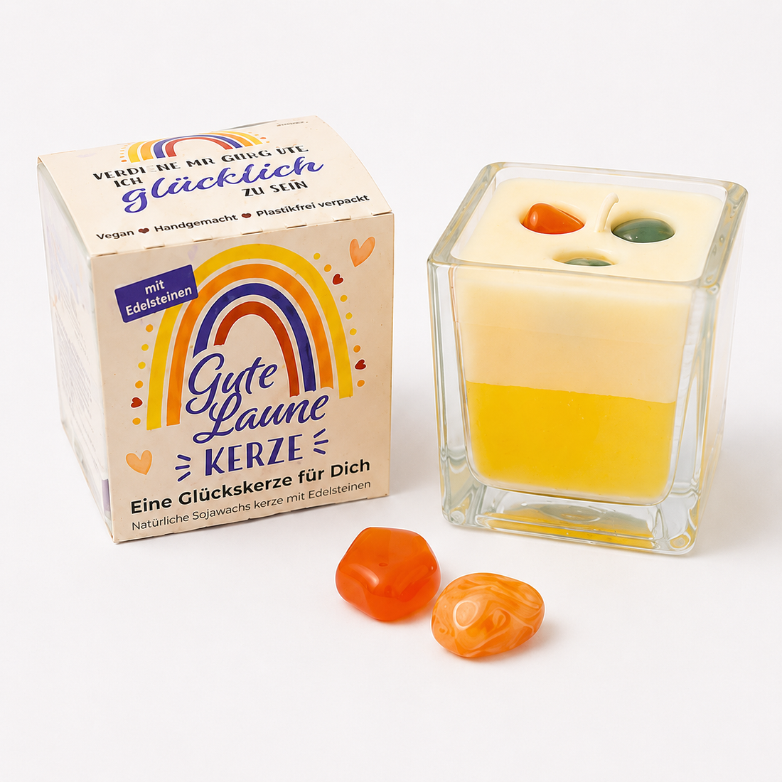 Glücks Kerze mit Edelsteinen