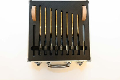 Kristall Stimmgabel Set Gold mit Koffer