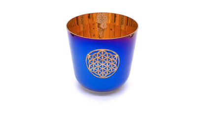 Kristallklangschalen Blau - Blume des Lebens G