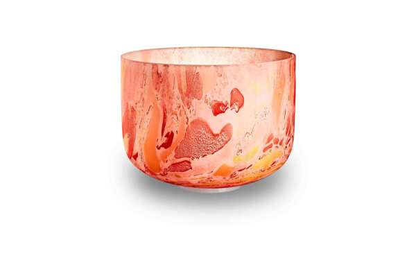 Bol chantant en cristal Chakra Sacré, Orange marbré