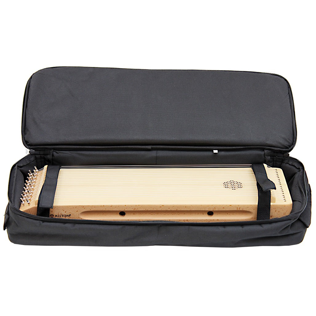 Geöffnete Monochord Tasche mit Monochord