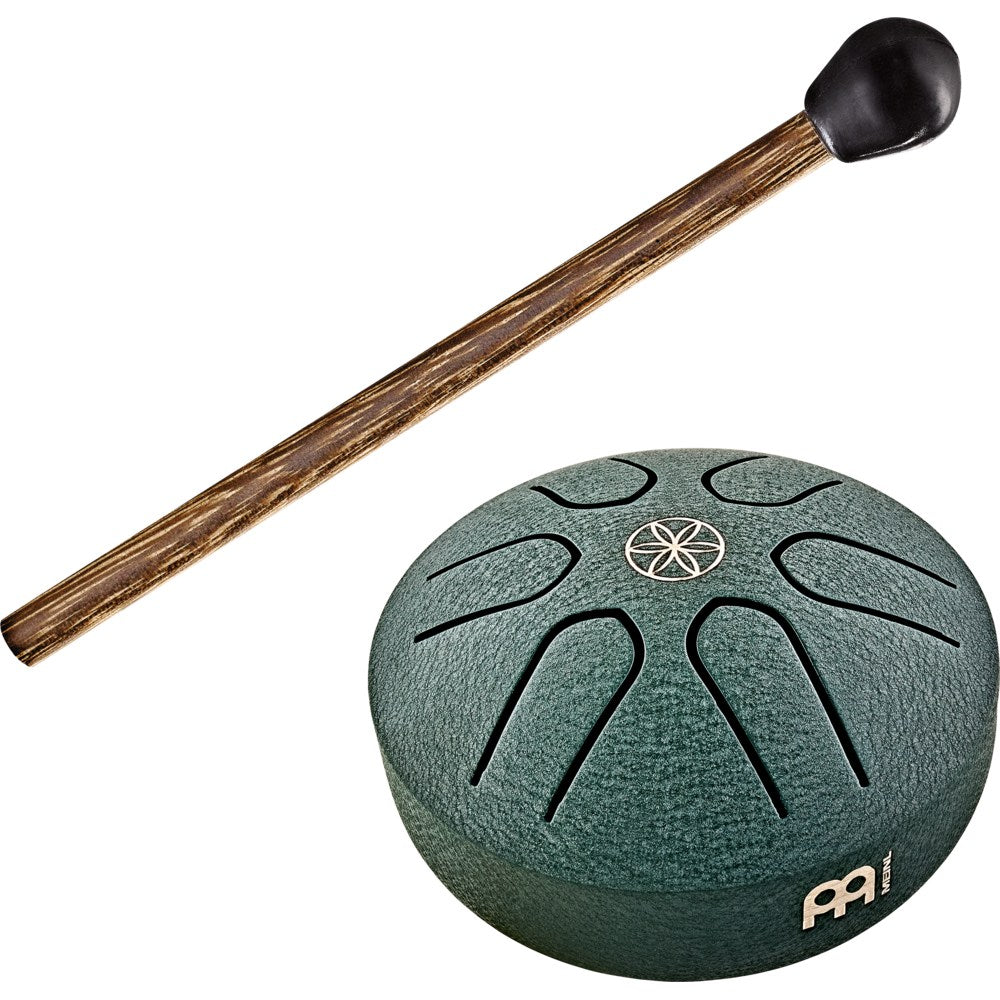 Pocket Steel Tongue Drum Dunkelgrün mit Holzschlägel